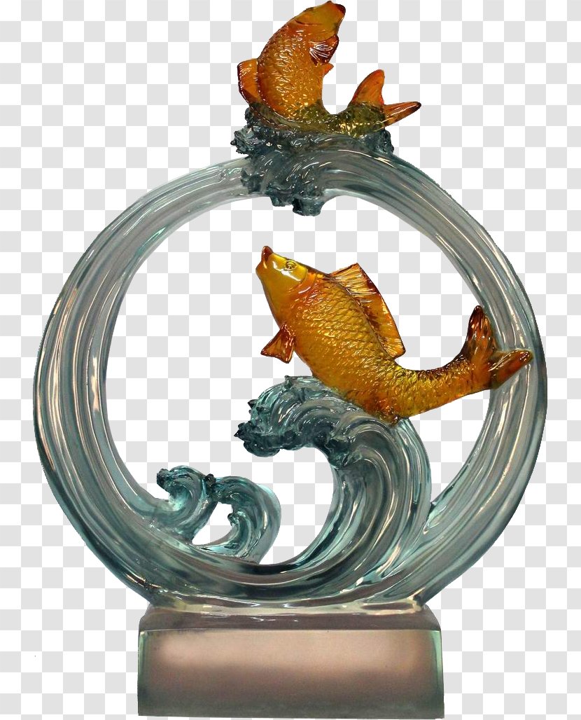 Sculpture Art Craft Glass - Transparency And Translucency - Goldfish Ornaments Transparent PNG