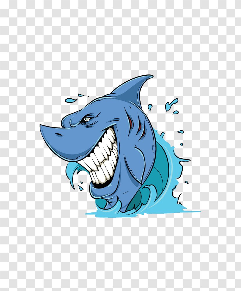 T-shirt Collar Clothing Casual - Blue - Ferocious Shark Transparent PNG