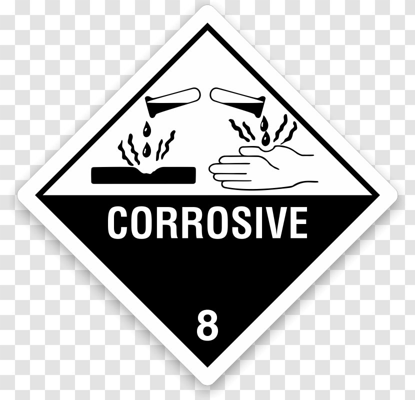 HAZMAT Class 8 Corrosive Substances Dangerous Goods Warning Label - Brand - Substance Transparent PNG
