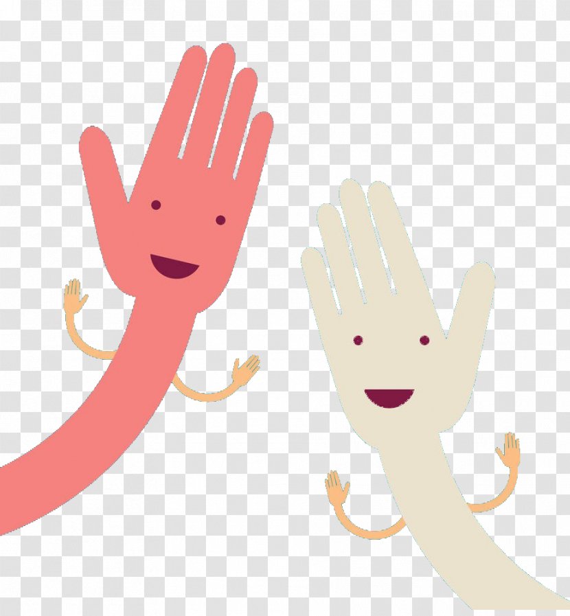 Hand Illustration - Cartoon - Painted With A Smile Palm Transparent PNG