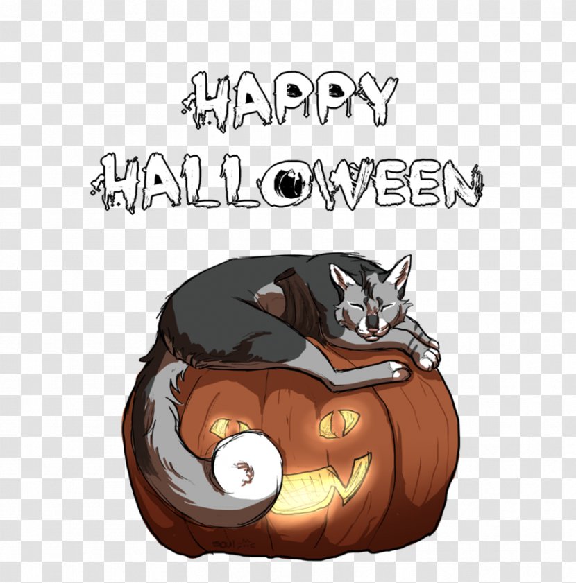 Cat Cartoon Font - Mammal - Happy Halloween Transparent PNG