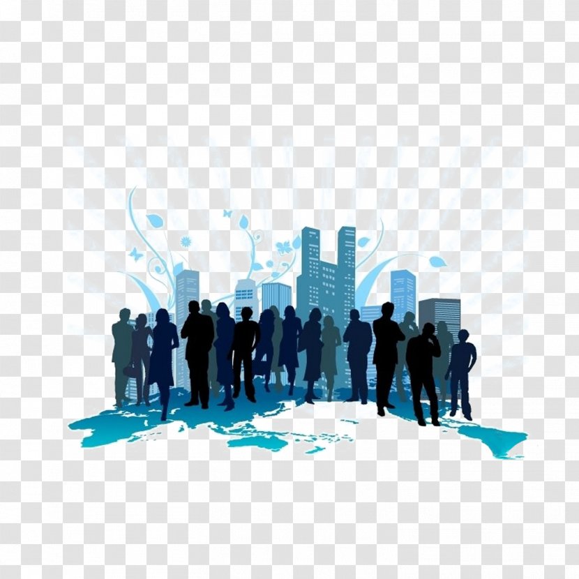 Business Professional High-definition Television Wallpaper - Mobile Phone - The City Was Crowded With Silhouettes Transparent PNG