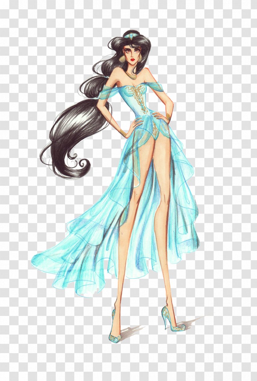 Princess Jasmine Elsa Anna Disney Fashion - Frame - Beautiful Wedding Dress Design Illustration Transparent PNG