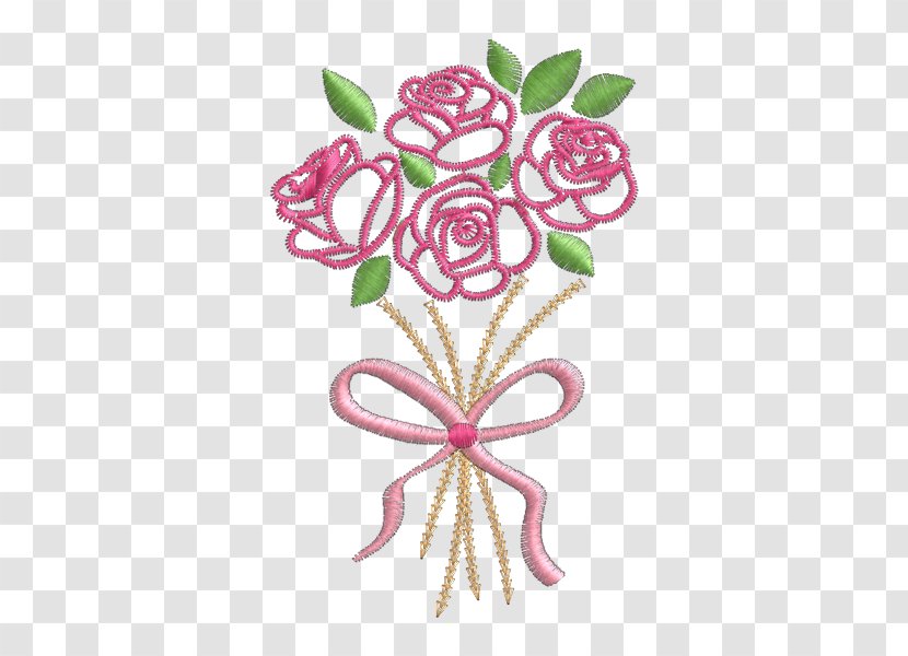 Floral Design Cut Flowers Garden Roses Flower Bouquet Embroidery - Floristry Transparent PNG