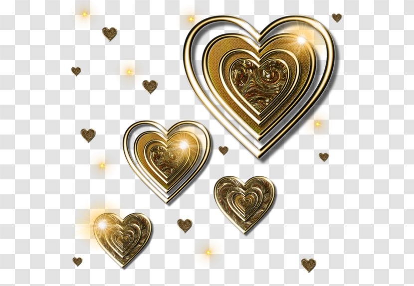 Clip Art Heart Image Gold Transparent PNG