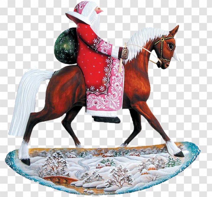 Ded Moroz Horse Toy Equestrianism New Year - Souvenir - Rider Transparent PNG