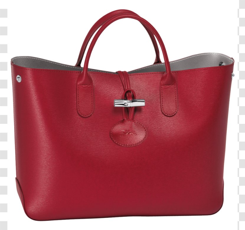 Longchamp Le Pliage Large Nylon Shoulder Tote Handbag Bag - Roseau Leather Transparent PNG