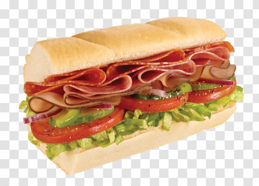 Submarine Sandwich Italian Cuisine Ham Genoa Salami Melt - Bocadillo - Subway Transparent PNG