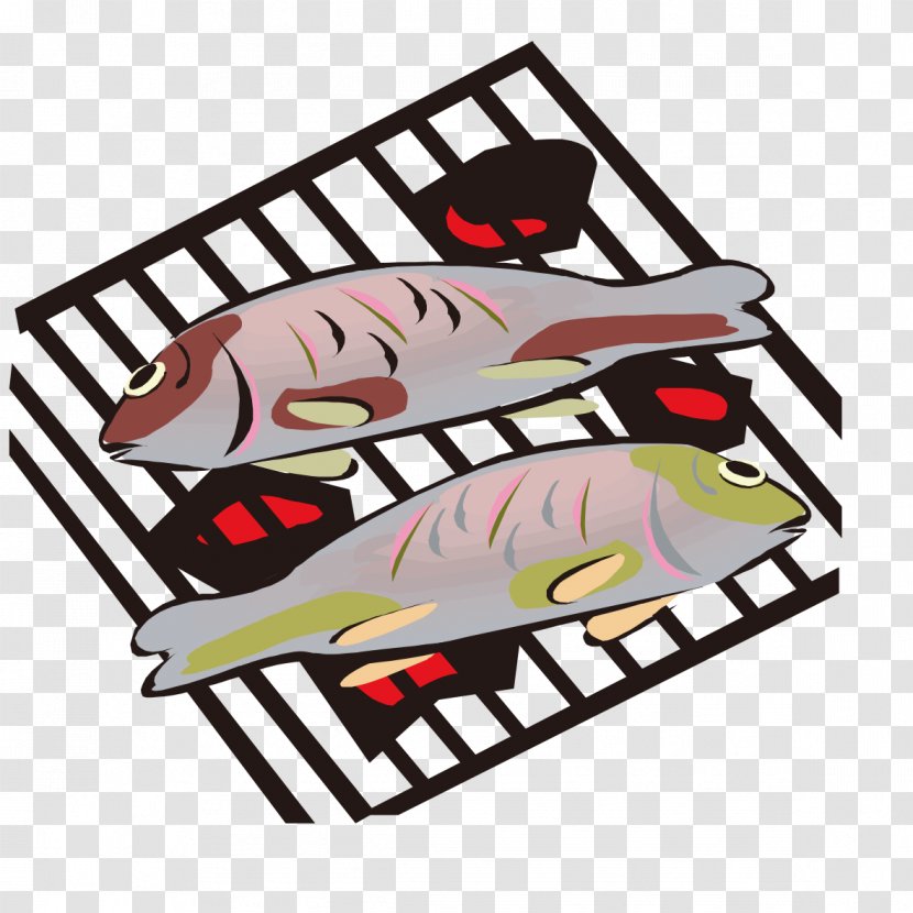 Barbecue Grill Fish On The Grilling Clip Art - Roasting - Creative Hand-painted Transparent PNG