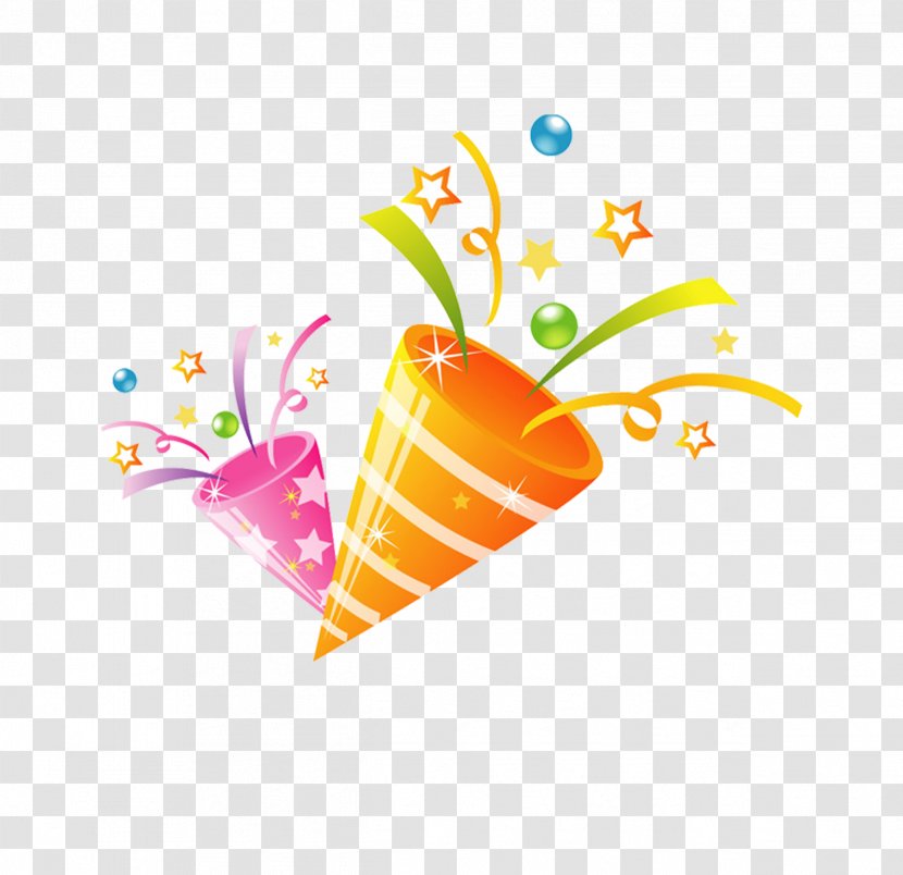 Party Popper Free Content Clip Art - Orange - Fireworks Transparent PNG