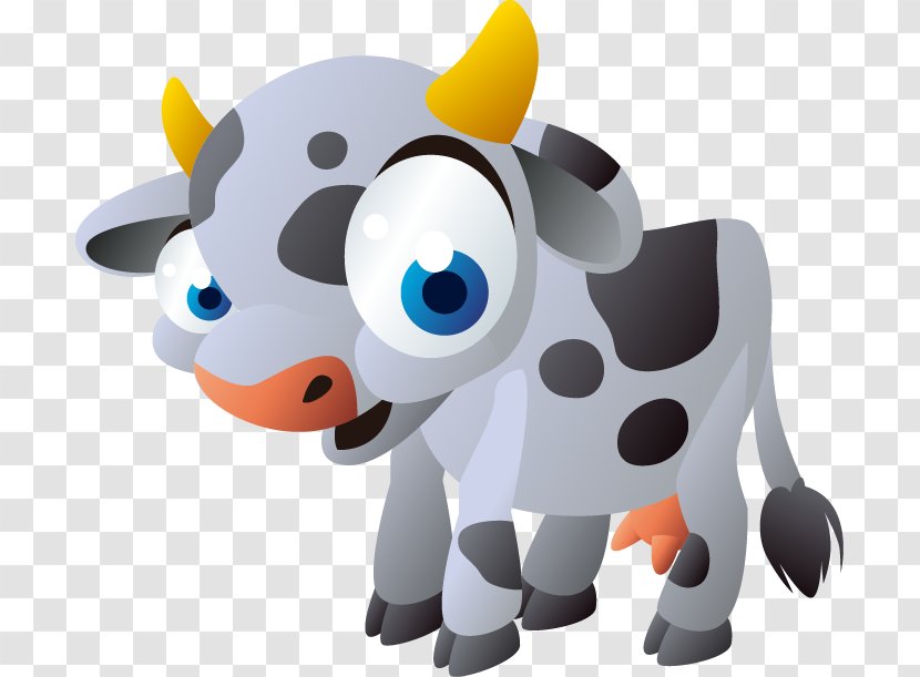 Cattle SYMBOLYNCES - Alphabet Song - Childrens Game Animal IllustrationLittle Cow Cartoon Big Eyes Pattern Transparent PNG