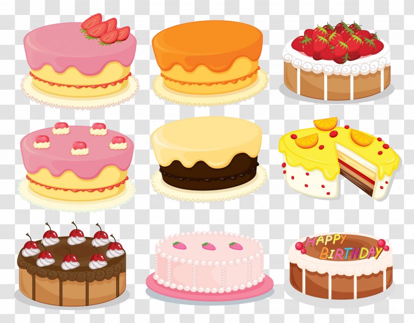 Icing Cupcake Birthday Cake - Cuisine - 9 Cakes Transparent PNG