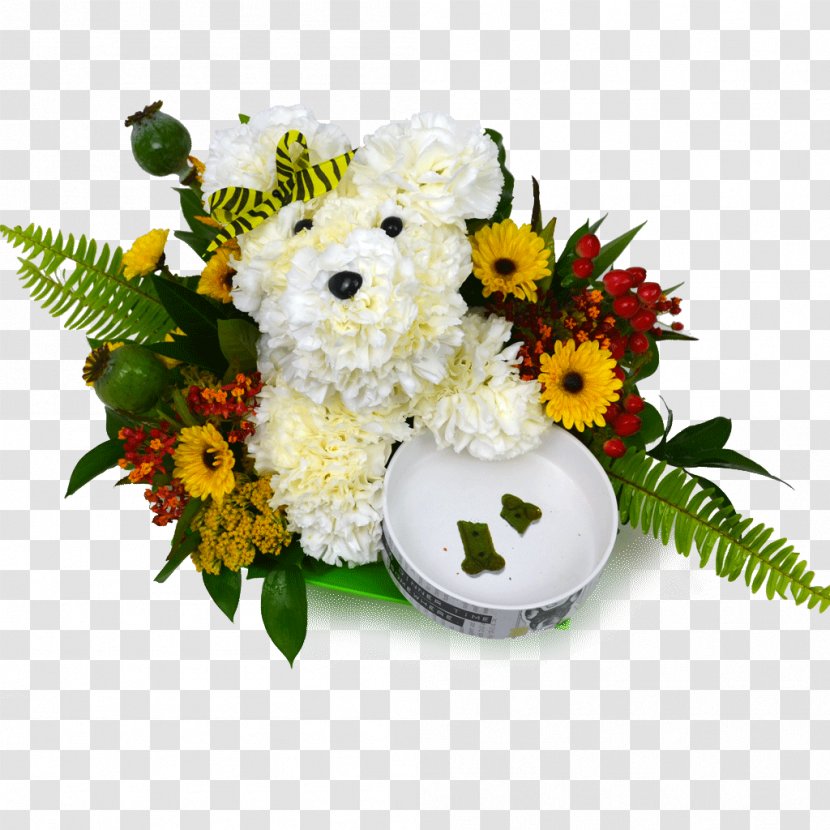 Dog Flower Bouquet Floristry Floral Design - Chrysanths Transparent PNG