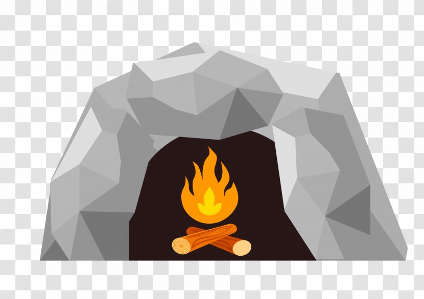Prehistory Caveman Royalty-free Illustration - Shutterstock - Vector Cave Fire Material Transparent PNG