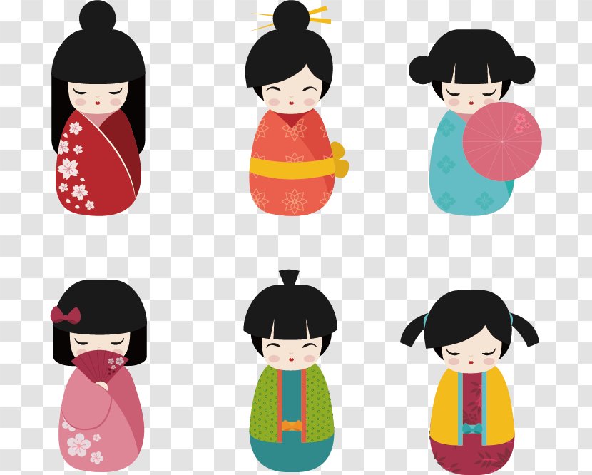 Japanese Dolls Kokeshi - Dollhouse - Cartoon Transparent PNG