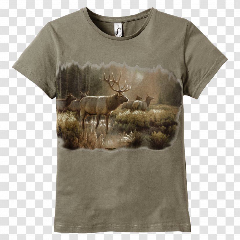 T-shirt Clothing Sleeve Brown Neck - Hunting Transparent PNG