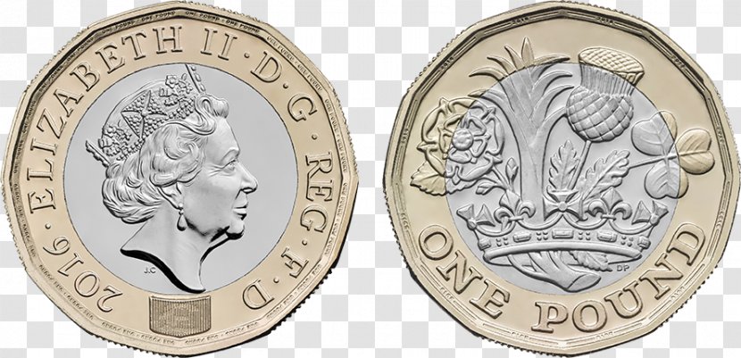 Royal Mint One Pound Dollar Coin - Currency Transparent PNG