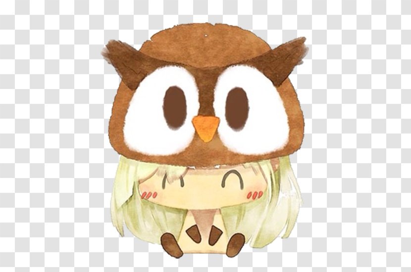 Owl Avatar Moe Q-version Cuteness - Flower - Brown Transparent PNG