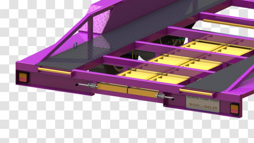 Car Ramp Flatbed Truck Carrier Trailer - Purple Transparent PNG