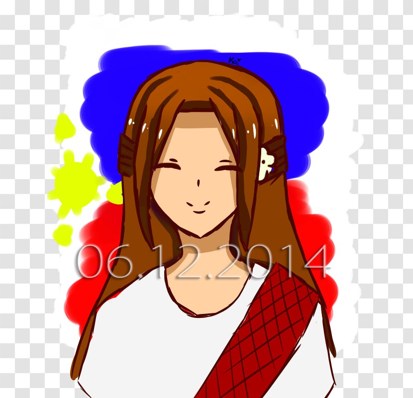 Black Hair Happiness Red Brown - Watercolor - Happy Independence Day Transparent PNG
