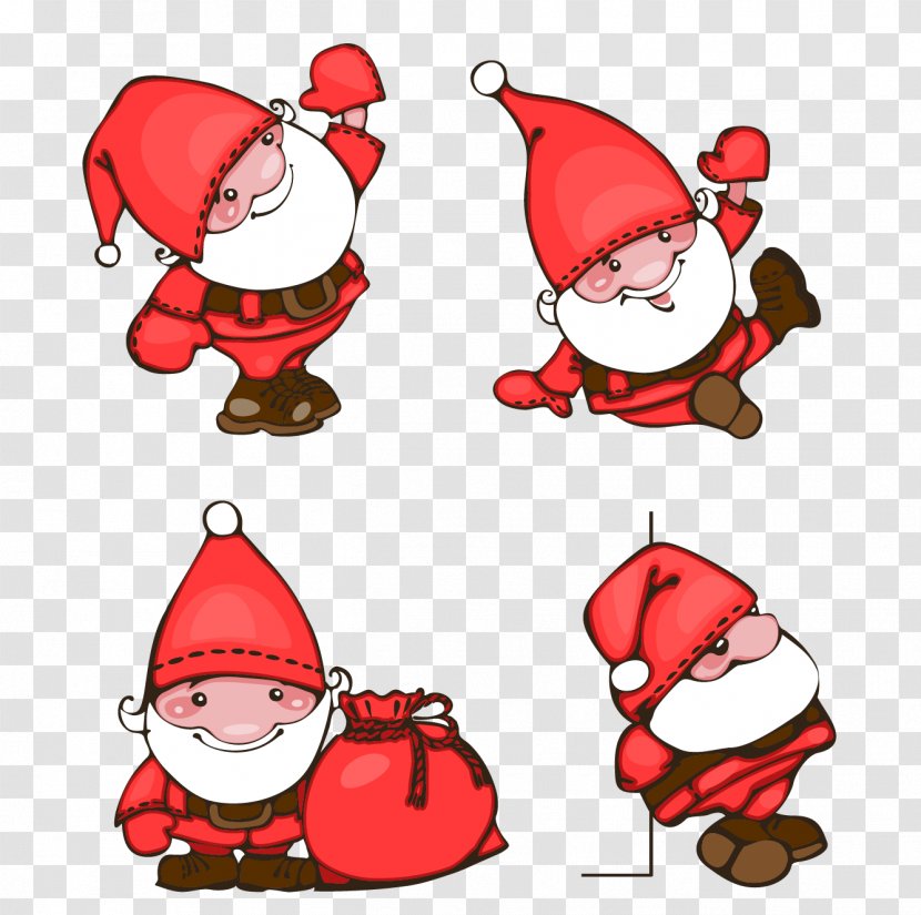 Santa Claus Christmas Ornament Clip Art - Four Transparent PNG