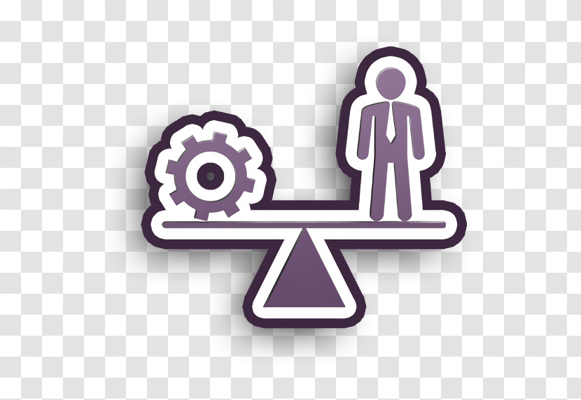 Cog Icon Balancing Between Cogwheel And Businessman Icon Business Icon Transparent PNG