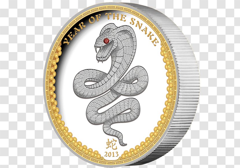 Silver Coin Silver-gilt Bullion - Gold Plating - Year Of The Snake Transparent PNG