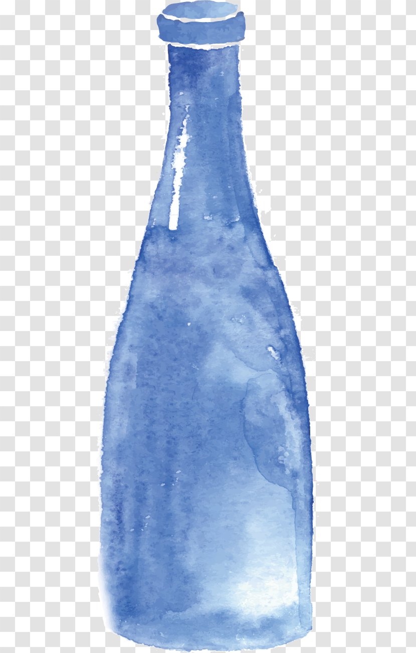 Glass Bottle Watercolor Painting - Mineral Water - Bottles Transparent PNG