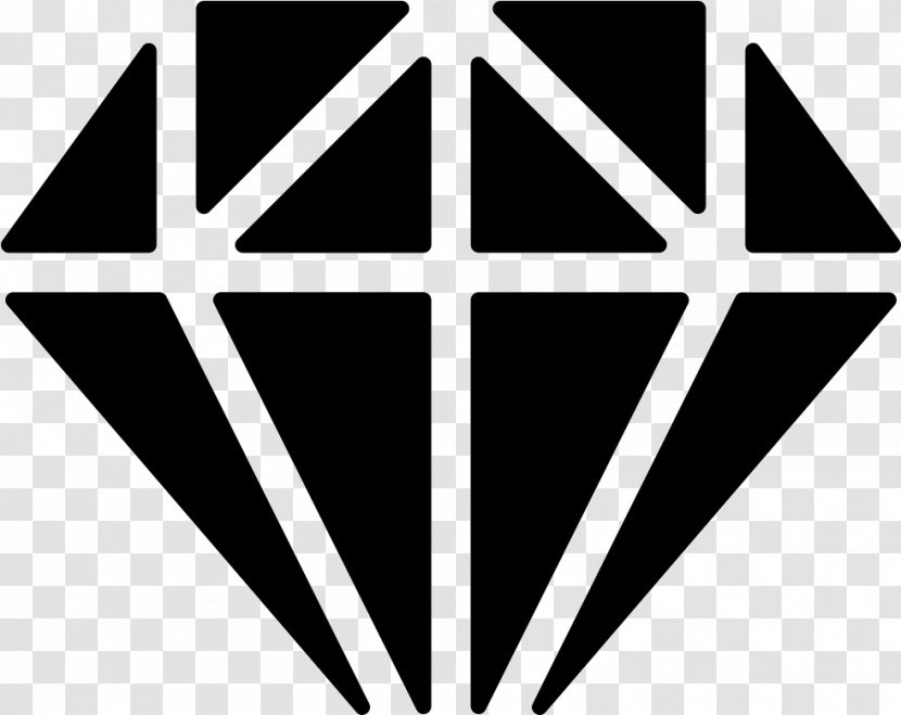 Diamond Symbol Gemstone Brilliant - Black And White Transparent PNG