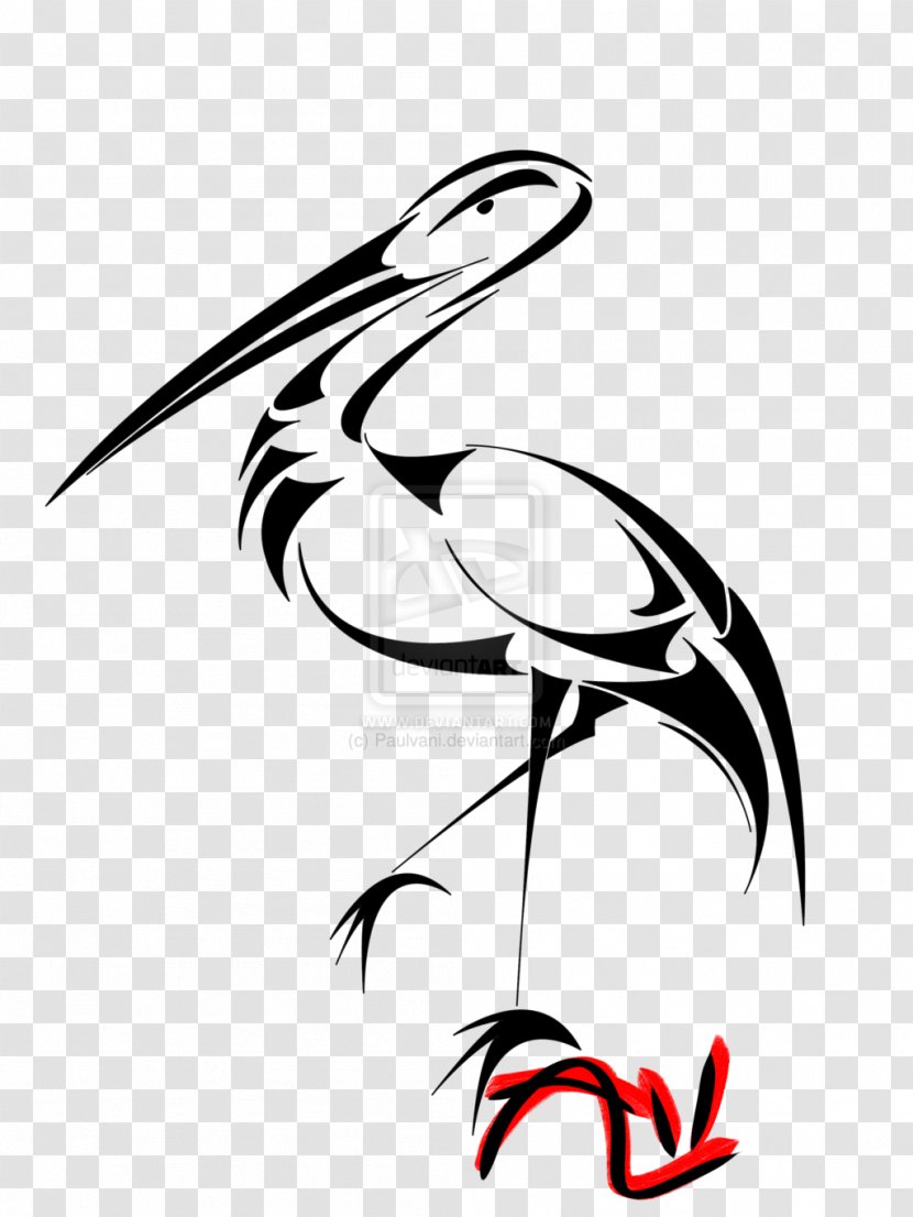 Drawing Line Art Bird - Stork Transparent PNG