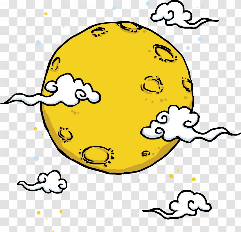 Cartoon Moon - Emoticon - And Auspicious Clouds Transparent PNG