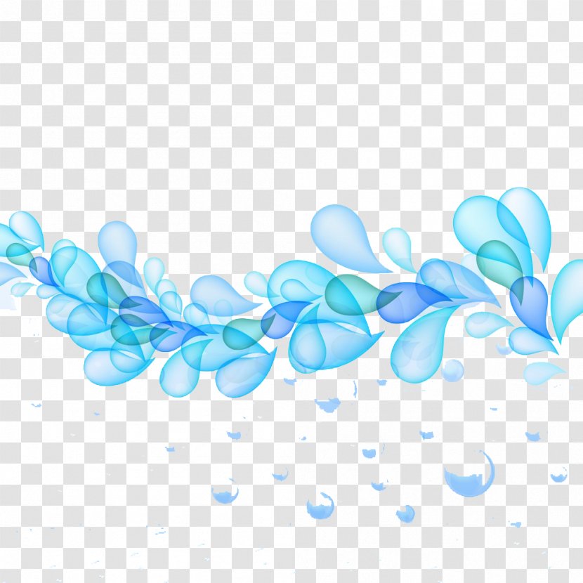 Drop Water Bubble - Blue Droplets Pattern Transparent PNG