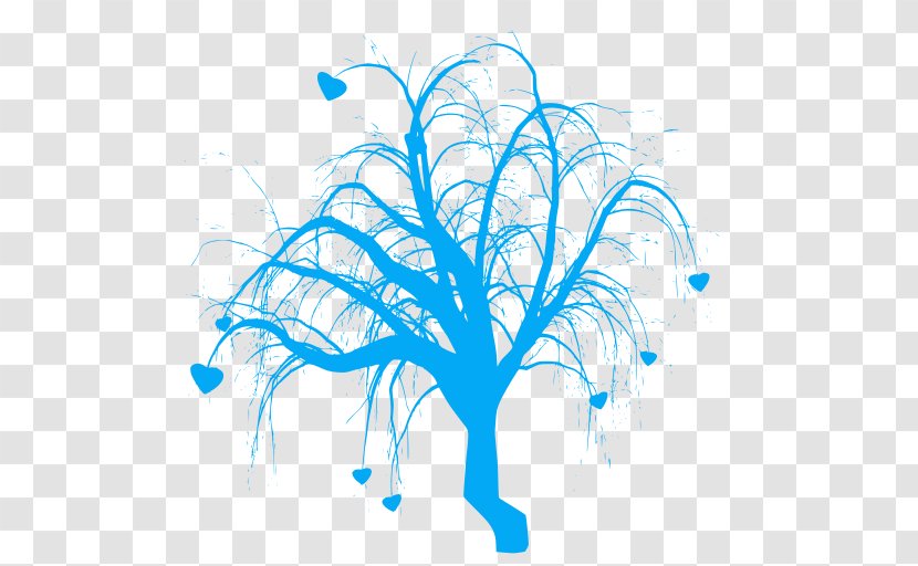 Tree Line Leaf Plant Branch - Electric Blue Transparent PNG