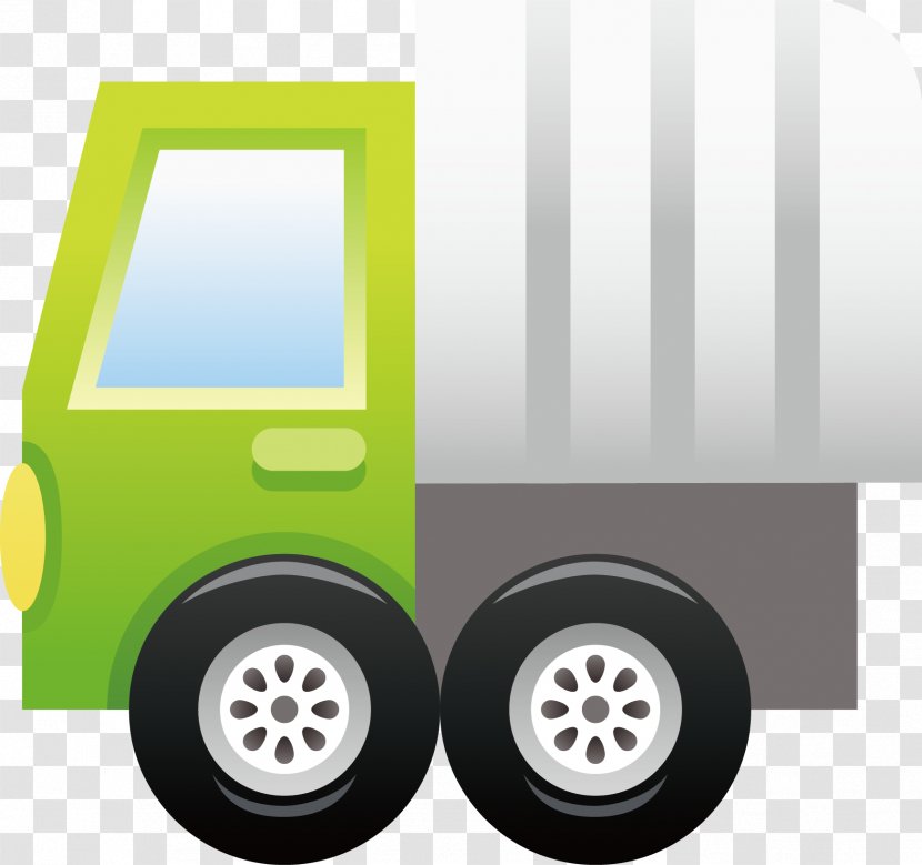 Car Heavy Equipment Truck Transport - Green Decoration Design Vector Transparent PNG