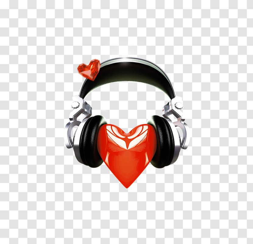 Love Royalty-free Disc Jockey Illustration - Flower - Creative Headphones Free Matting Transparent PNG