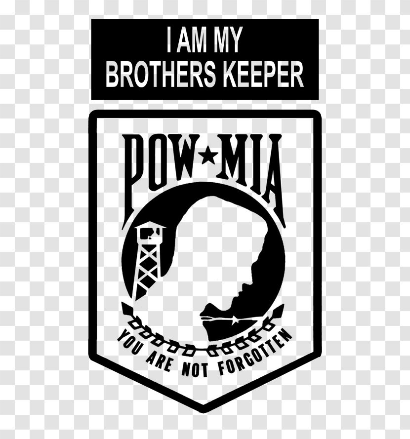 National League Of Families POW/MIA Flag Missing In Action Prisoner War Killed Decal - Vietnam Powmia Issue - Area Transparent PNG