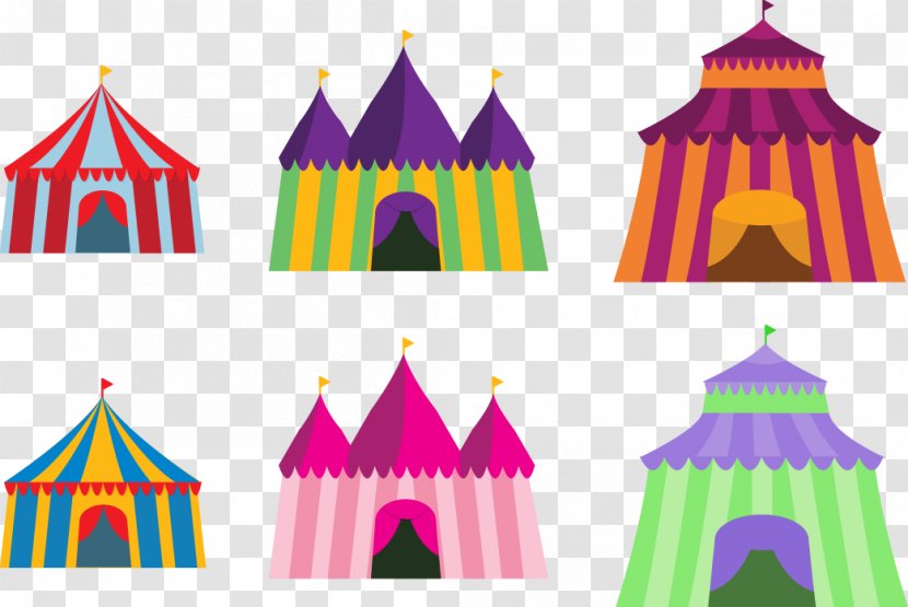 Circus Tent Traveling Carnival Graphic Design - Vector Transparent PNG