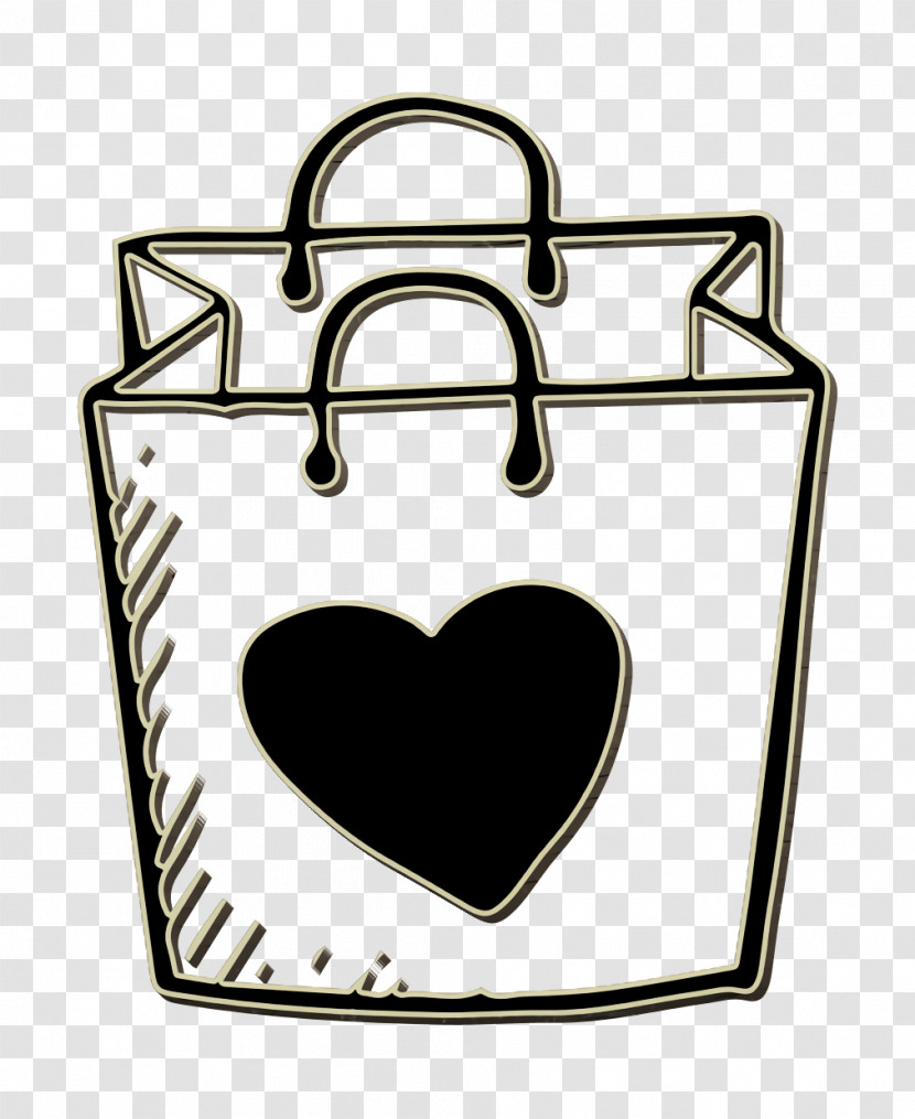 Shopping Bag Icon Commerce Icon Hand Drawn Love Elements Icon Transparent PNG