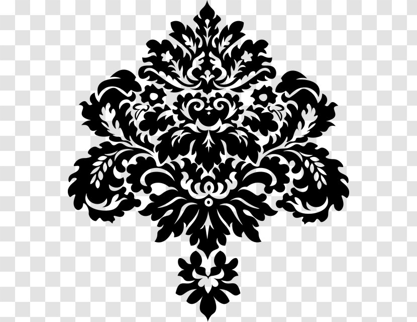 Decorative Borders Damask Clip Art - Black Transparent PNG