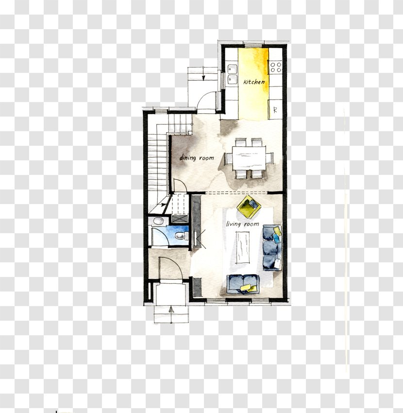 Floor Plan Interior Design Services Architecture House - Color Painted Decorative Apartment Transparent PNG