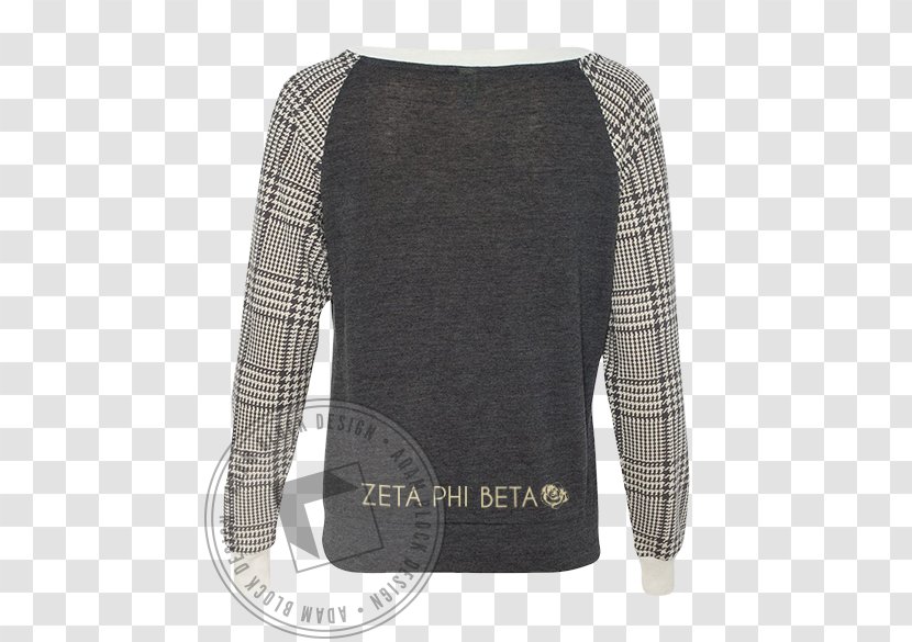 Long-sleeved T-shirt Shoulder Tartan - Black M - Zeta Phi Beta Transparent PNG
