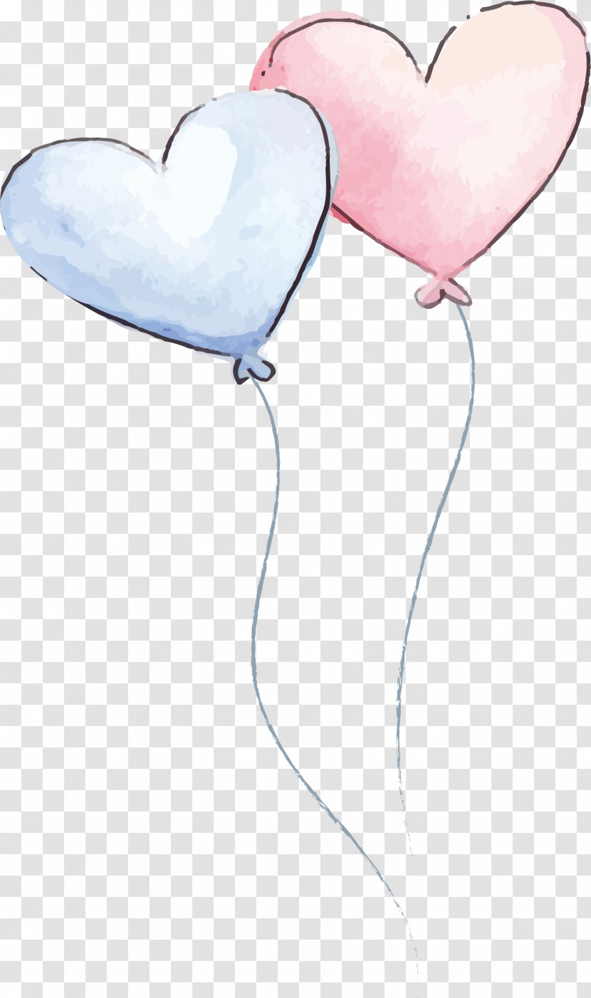 Watercolor Painting - Tree - Romantic Love Balloon Transparent PNG