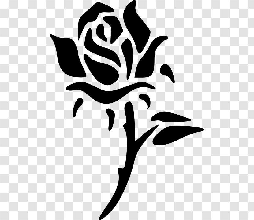 Rose Silhouette Clip Art - Branch - Canabis Transparent PNG