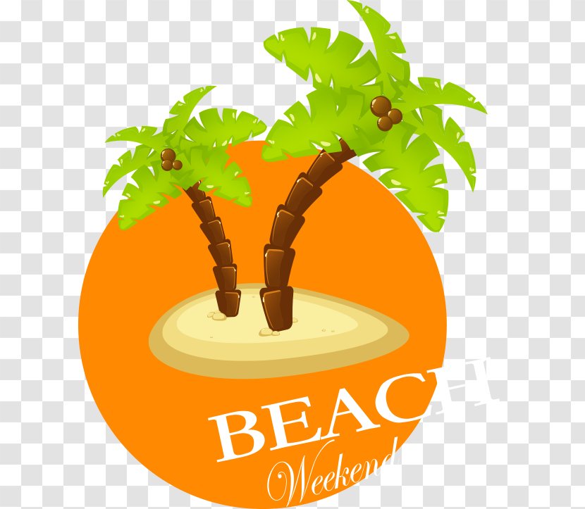 Ice Cream Coconut Tree Clip Art - Vector Cartoon Vacation Transparent PNG