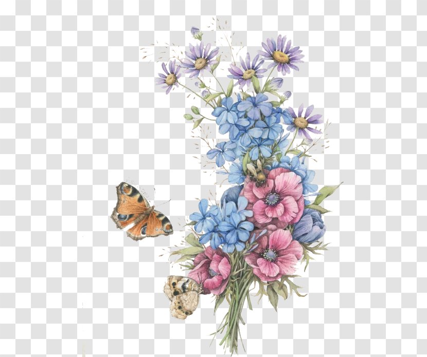 Butterfly Floral Design Flower - Creative Arts - Flowers And Butterflies Transparent PNG