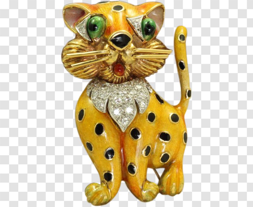 Brooch Leopard Jewellery 1950s Vitreous Enamel - Big Cat Transparent PNG