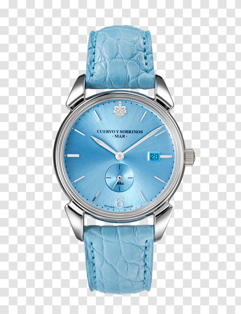 Automatic Watch Clock Mechanical Cuervo Y Sobrinos - Aqua Transparent PNG