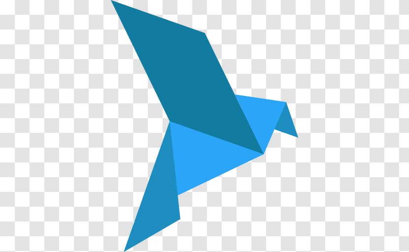 Paper Bird Origami - Blue - Airplane Transparent PNG