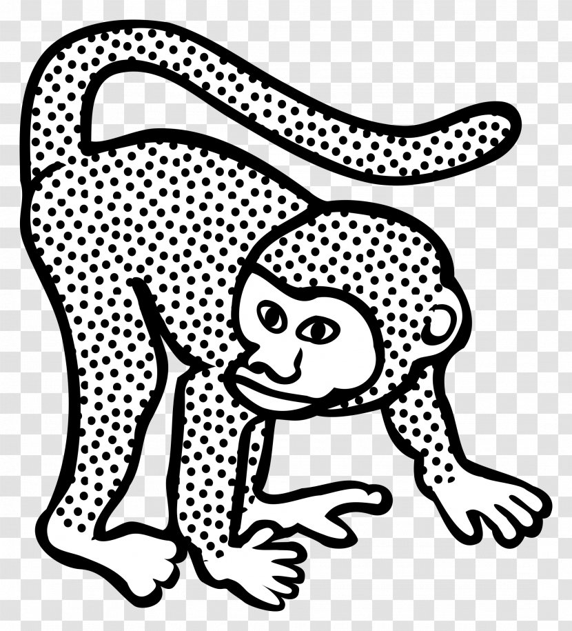 Line Art Drawing Monkey Clip - Cartoon Transparent PNG
