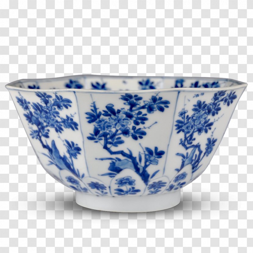 Blue And White Pottery Ceramic Bowl Tableware Porcelain - Celadon Vase Transparent PNG